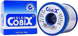 Rolo de Fio C/ Fluxo P/ Soldar 500g 60x40 1,0mm Cobix