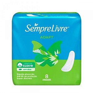 Absorvente Sempre Livre Adapt Cobertura Suave Sem Abas com 8 Unidades