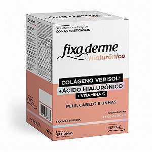 Suplemento alimentar Fixa Derme Hialurônico + Colágeno + Vitamina C 45 gomas