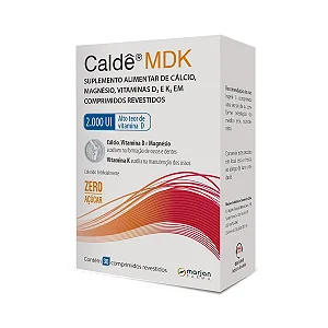 Caldê MDK Cálcio + Magnésio + Vitamina D3 2.000 UI + Vitamina K2 30 comprimidos.