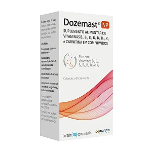 Dozemast NP Vitaminas B1, B2, B5, B6, B9, B12, K2 e Carnitina 30 comprimidos.
