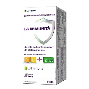 LA IMMUNITÀ Vitamina C + D + Zinco + Wellmune Solução oral 150ml.