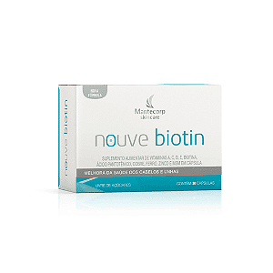 Nouve Biotin Vitaminas A, C, D, E, Biotina, Ácido Pantotênico, Cobre, Ferro, Zinco e MSM 30 cápsulas.
