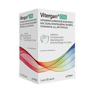 Vitergan COG Ácido Fólico, DHA, Colina, Fosfatidilserina, Magnésio, Vitaminas B6 e B12 60 cápsulas.