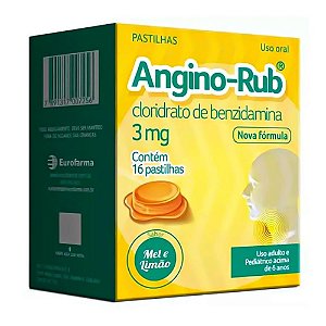 Angino Rub 3mg Mel/Limao 12Pastilhas