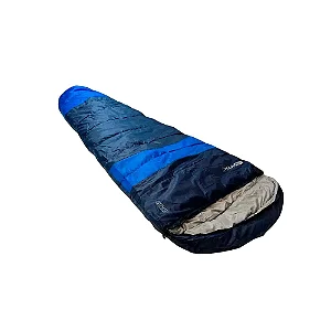 SACO DE DORMIR EVEREST AZUL PRETO E PRATA