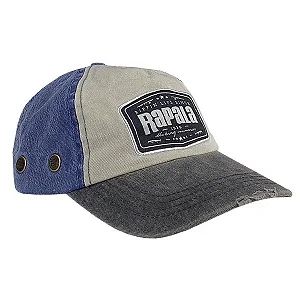 BONE RAPALA - AZUL-CINZA E BEGE *TECIDO