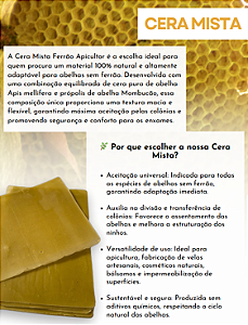 CERA MISTA PARA ABELHA SEM FERRÃO