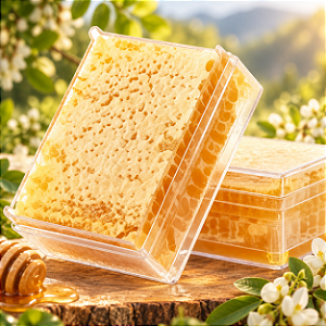 Favo de Mel Natural no Cubo Acrílico – 200g