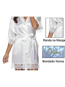 Robe com renda bordado noiva cor branca cetim casamento