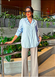 CAMISA DE VISCOLINHO AZUL CLARO