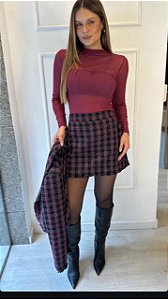 BLUSA TULE MANGA LONGA MARSALA