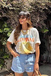 T-SHIRT OVERSIDE SOL DE VERÃO OFF WHITE