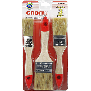 PINCEL CABO MADEIRA - JOGO COM 3 PEÇAS - GADAN