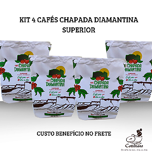 Kit 4 Pacotes 250g Café Chapada Diamantina 100% Arábica - 1kg