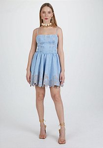 VESTIDO JEANS CURTO BORDADO