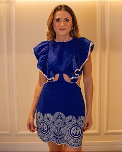 VESTIDO CURTO COM BABADOS