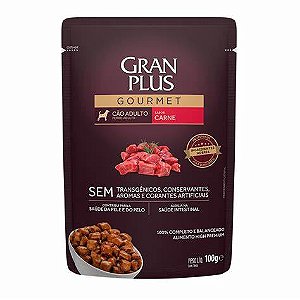 SachÊ Gran Plus Gourmet CÃo Adulto Carne 100g