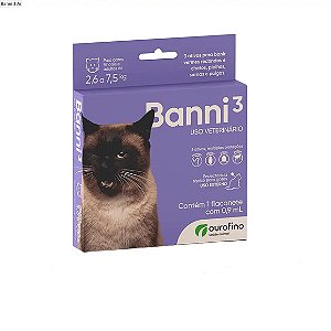 Banni 3 Antipulgas para Gatos de 2,6kg a 7,5kg 0,9 ml