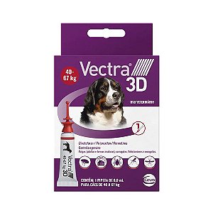 Antipulgas Vectra 3D Cães 40 a 67 kg Ceva 8 ml 1 pipeta