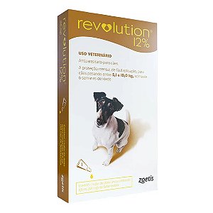 Antipulgas Revolution 12% para Cães de 5,1kg a 10kg 1 Tubo