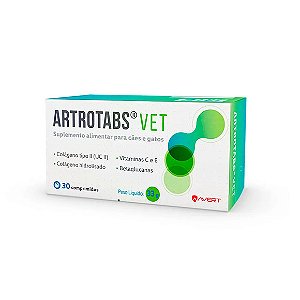 Suplemento Alimentar Artrotabs Vet para Cães e Gatos 30 comprimidos