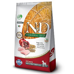 Ração N&D Ancestral Grain Cães Adultos Medium Frango 10,1 kg