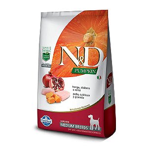 Ração N&D Pumpkin Cães Adultos Raças Médias Frango, Abóbora e Romã 2,5 kg