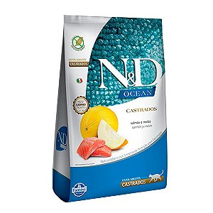 Ração N&D Ocean Gatos Adultos Castrados Salmão e Melão 7,5 kg