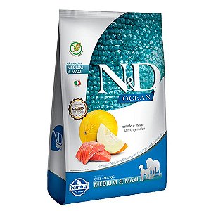 Ração N&D Ocean Cães Adultos Raças Médias e Grandes Salmão e Melão 10,1 kg
