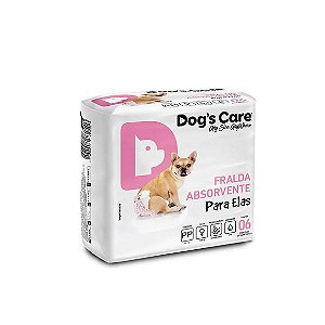 Fralda Higiênica Fêmea Dogs Care 6 unidades PP