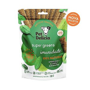 Petisco Pet Delícia Super Greens Sticks Vegetariano 120 g