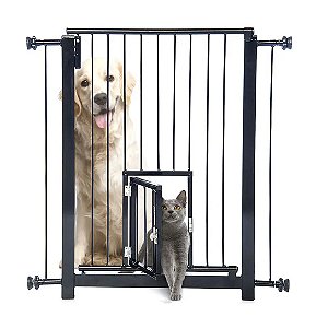 Portão Duo Plus Grade Porta NF Pet Preto 80cm Único