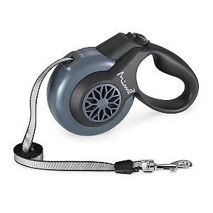 Guia Retrátil Mimo Conceito Smart Walk Fita 5 Metros Até 12kgs Preto Mimo P