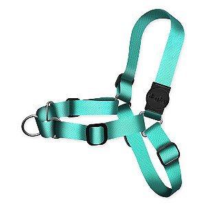 Peitoral Antipuxão Classic Aquamarine Dog Trip Brasil M