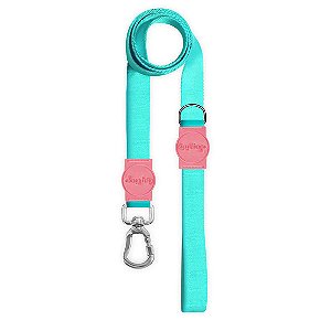 Guia Premium Classic Aquamarine Rosa Dog Trip Brasil M