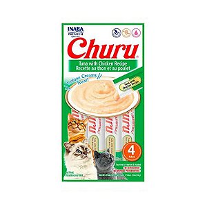 Purê Churu Atum Com Galinha Para Gatos 56g