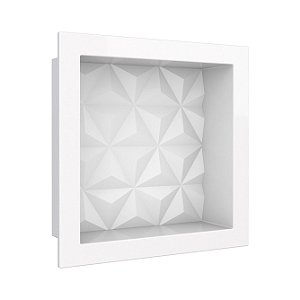 Nicho p/ Banheiro Mult 30x30cm Branco Texturizado Triangular Cozimax