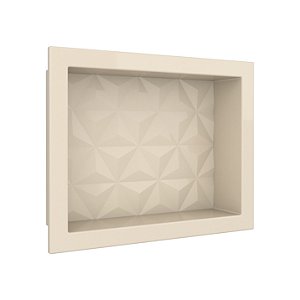Nicho p/ Banheiro Multi Bege Textura Triangular 40x30cm Cozimax