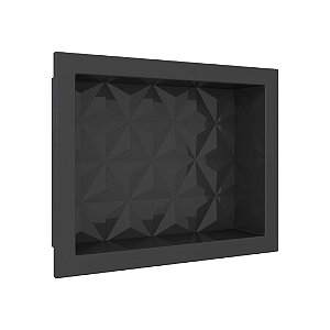 Nicho p/ Banheiro Multi Textura Triangular 40x30cm Preto Cozimax
