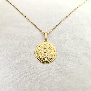 Colar Gargantilha Oração Pai Nosso Folheado A Ouro 18k