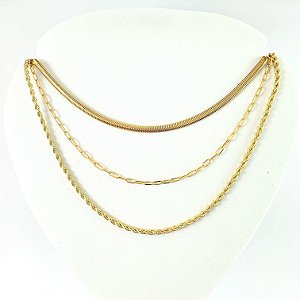 Conjunto De Colares Folheado A Ouro 18k