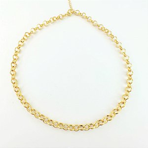 Choker Elos Mediano Folheado A Ouro 18k