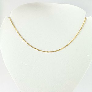 Choker Singapura 30 Cm Folheada em Ouro 18k