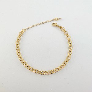 Pulseira Elo Português Grosso Folheado A Ouro 18k