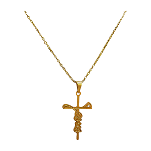 Colar Religioso Jesus Cruz Folheado a Ouro 18K