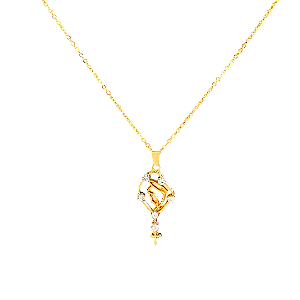 Colar Pingente Virgem Do Silencio Cristal Folheada A Ouro 18K