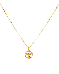 Colar Pingente Divino Espírito Santo Folheado em ouro 18k