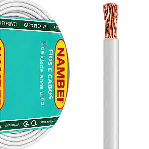 Cabo Flexível 4,00 mm 750v Branco C/1 Metro Nambei