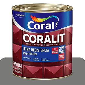 Esmalte Coral Coralit Ultra Cinza Médio Brilhante 0,9L